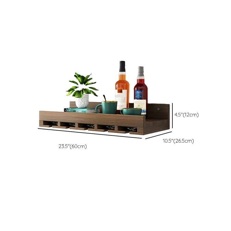 Kit di portabottiglie in legno massiccio industriale a parete per vetro a parete porta rastrelliera