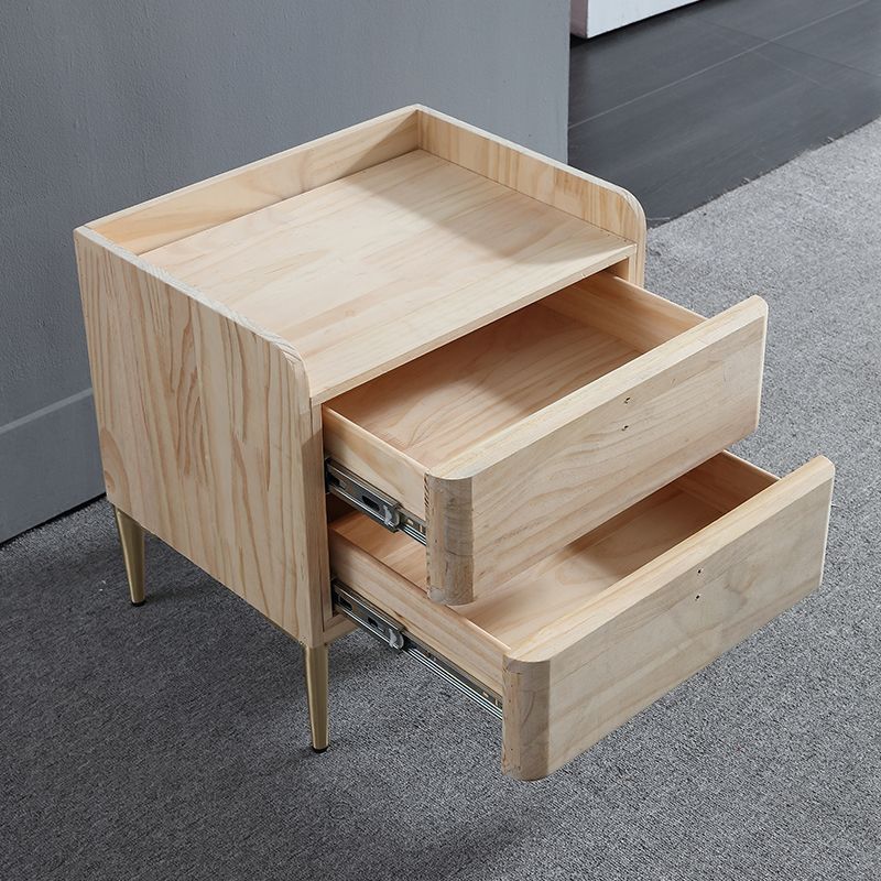 Glam Wood Solid Wood Night-Artanding Night-Stand 20 "de altura Mesa y piernas de altura