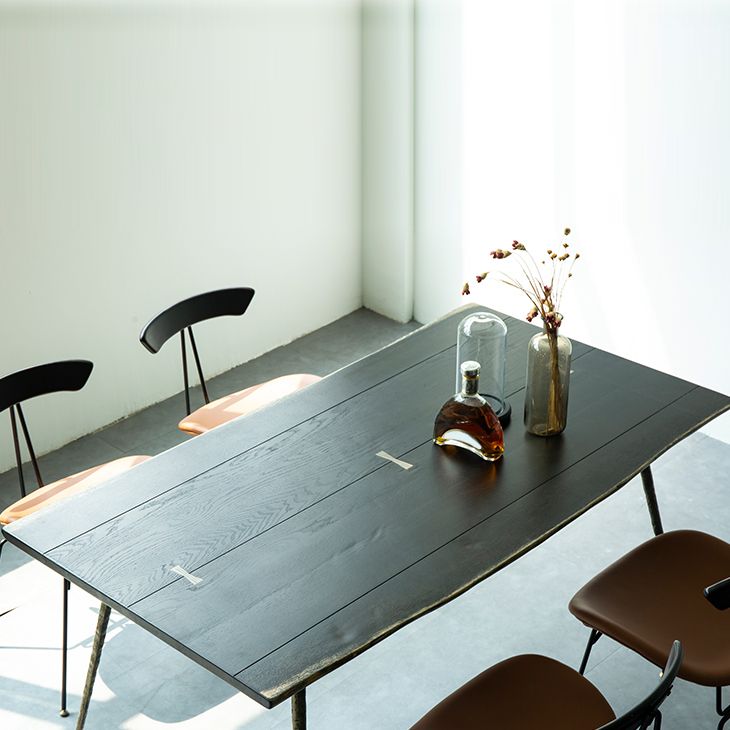 Industriële eettafel Rechthoekige houten eettafel voor eetkamer