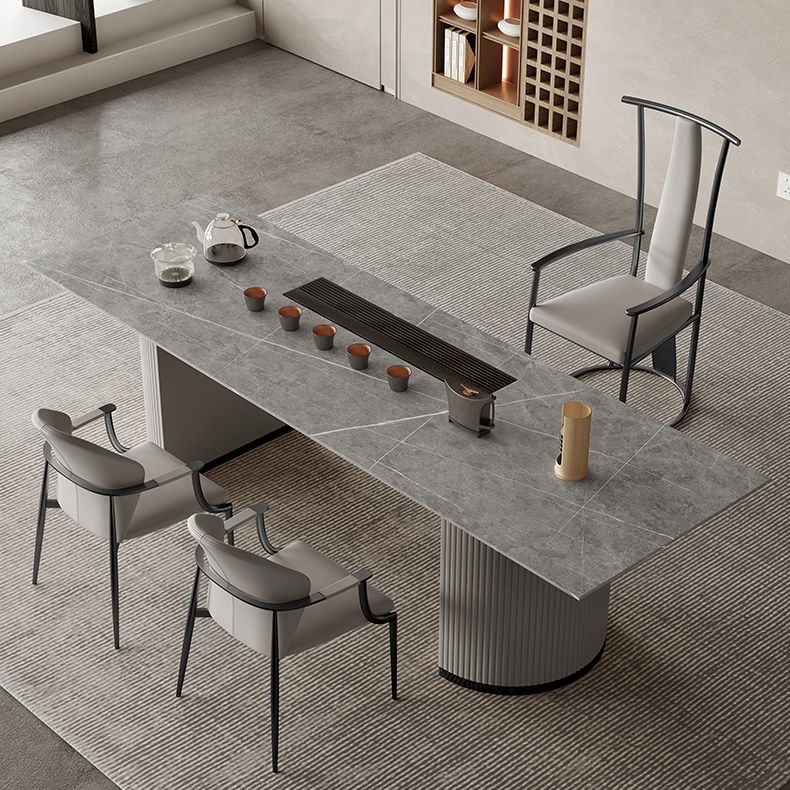 Stainless Steel Frame Dining Arm Chair Leather Upholstered Arm Chair