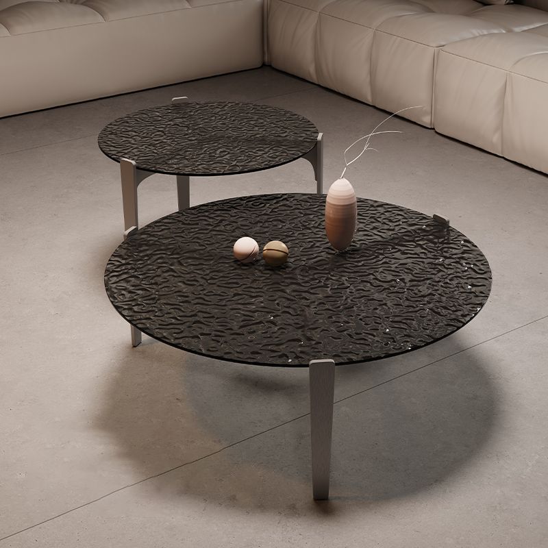 Contemporary Cocktail Table 3 Legs Glass Coffee Cocktail Table Clearhalo 'Coffee & Accent Tables' 'Coffee Tables' 'coffee_tables' 'furn' 'furn_coffee_tables' 'Furniture' 'Living Room Furniture' 1200x1200_b08859a5-d8d4-4573-955b-cf29b1541acb