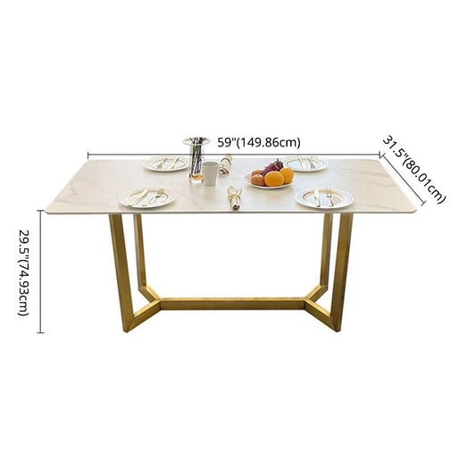 Dining Room Sets Scandinavian Metal Frame Dining Table Rectangle Formal Dinette Set for Home Clearhalo 'Dining Room Sets' 'Dining Tables & Seating' 'dining_room_set' 'furn' 'furn_dining_room_set' 'Furniture' 'furniture_dining_room_set' 'Kitchen & Dining Furniture' 'kitchen&dining_furn' 'kitchen' 1200x1200_b088b1ab-3ea3-4469-b5fc-4c9ab94561d4