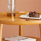 Scandinavian Round Solid Wood Top Side Table 23.6-inch 3 Legs End Table with Storage