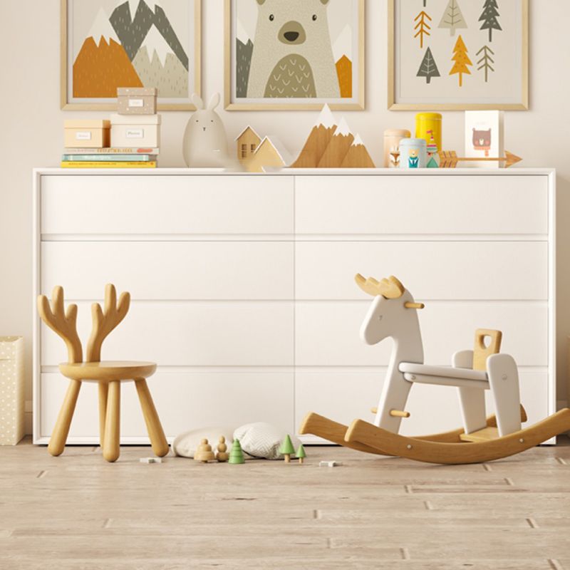 Comportador doble horizontal de almacenamiento de madera blanca horizontal con cajones para el hogar