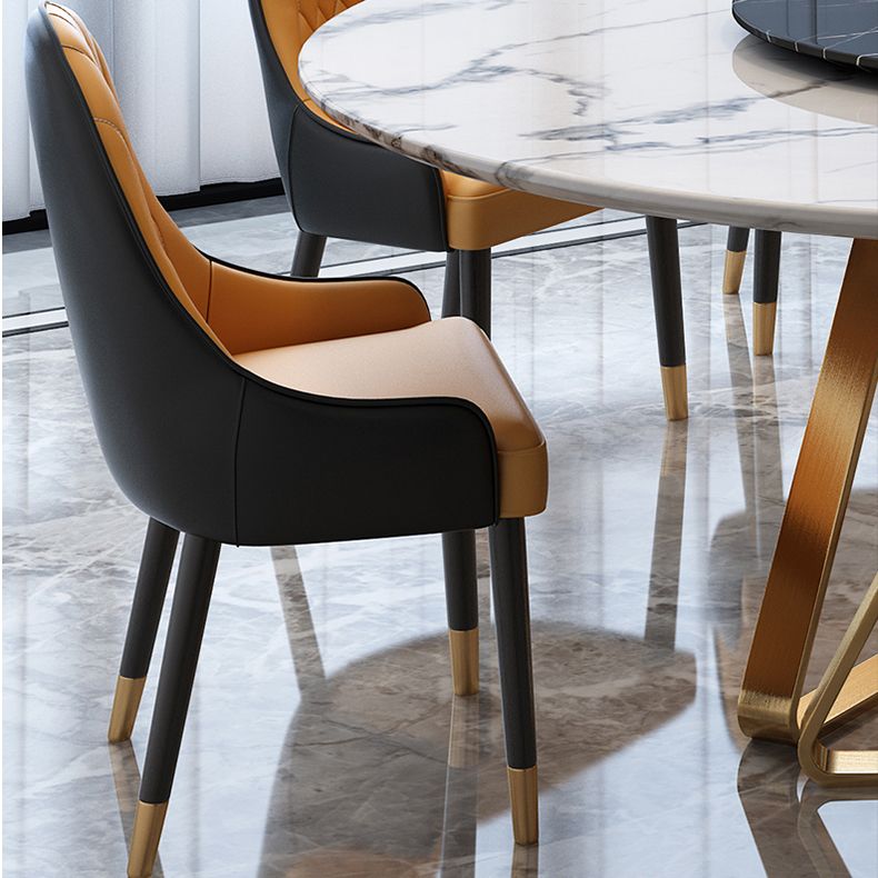 Round Furniture Luxury Style Marble Double Pedestal Dinner Table with Turntable Clearhalo ' dining_table' 'Dining Tables & Seating' 'Dining Tables' 'furn' 'furn_dining_table' 'Furniture' 'furniture_dining_table' 'Kitchen & Dining Furniture' 'kitchen&dining_furn' 'kitchen' 'kitchen_dining_table' 1200x1200_b08a2b07-6681-4ab4-9e21-c0e8cfa57da9
