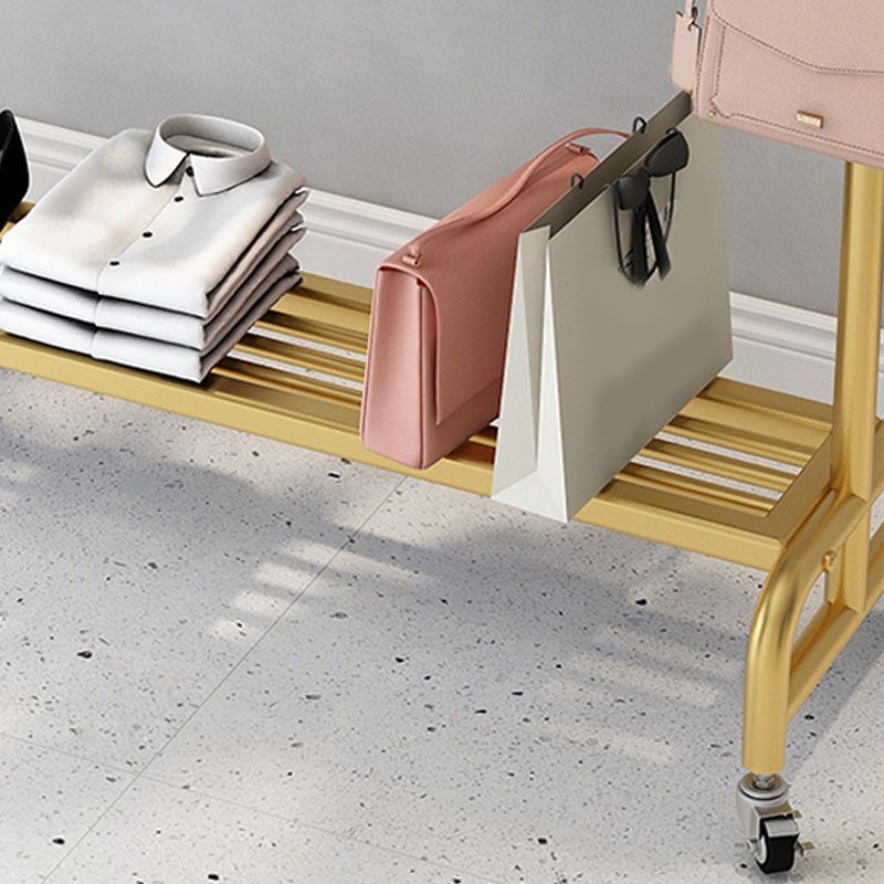 Klassischer Metallkleidung Kleiderbügel freistehende Haken mit Lagerregalen