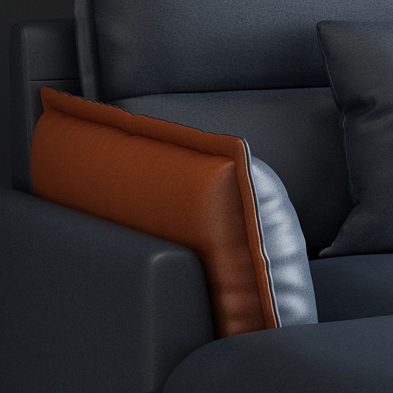 36.61 " H Faux Leather Pillow Top Arm Sofa & Chaise for Living Room Clearhalo 'furn' 'furn_sectionals' 'Furniture' 'Living Room Furniture' 'Sectionals' 1200x1200_b08cbf2b-4727-42a8-affd-86074db4f824