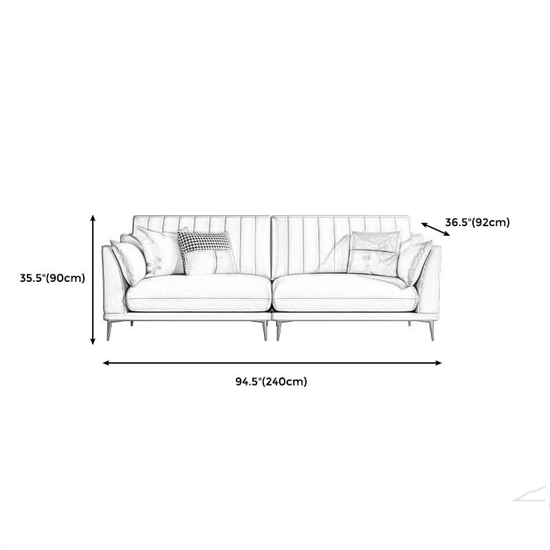 Modern Style Solid Wood Material Base Cloth Art & Leather Rice White Rectangular Sofa Clearhalo 'furn' 'furn_sofas' 'Furniture' 'furniture_sofas' 'kitchen' 'kitchen_sofas' 'Living Room Furniture' 'Sofa' 'sofas' 1200x1200_b08d02a4-3ae2-40eb-a1df-9ada6ef1c28b