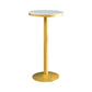Glam Gold Iron Bar Table White 21.6"W Round Top Bistro Table for Breakroom Clearhalo 'Bar Furniture' 'Bar Tables' 'bar_tables' 'furn' 'furn_bar_tables' 'Furniture' 'furniture_bar_tables' 'Kitchen & Dining Furniture' 'kitchen&dining_furn' 'kitchen' 1200x1200_b08da355-f827-4c0c-bd59-8ba5a3a48245