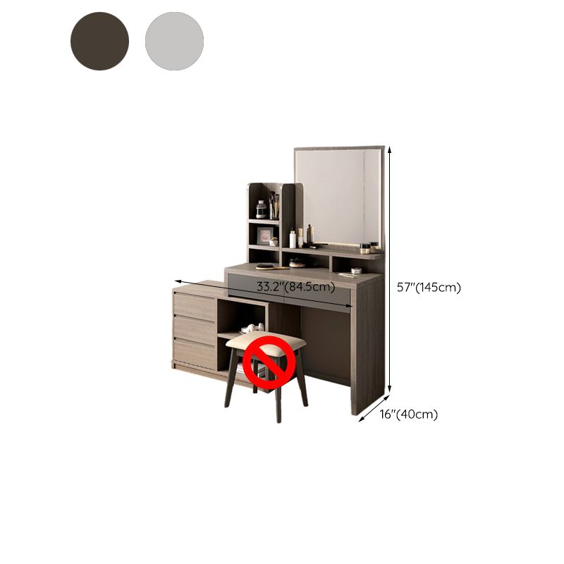 Tavolino da tavolo da vanità da 15,74 "con 5 cassetti di stoccaggio e specchio