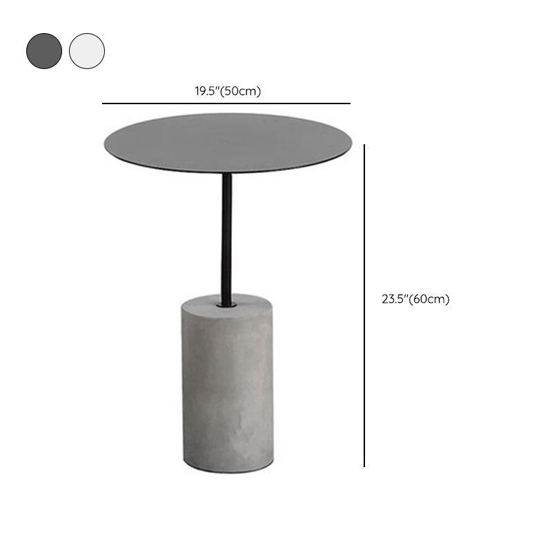 No Distressing End Table Set Modern Round Pedestal Concrete End Table