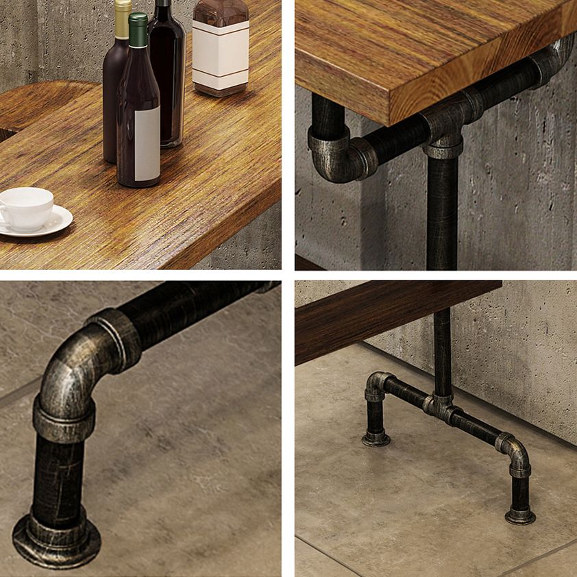 Solid Wood 1/2/4/7 Pieces Counter Height Set Rectangle Industrial Trestle Bar Table Set Clearhalo 'Bar Furniture' 'furn' 'furn_home_bar_bar_sets' 'Furniture' 'Home Bars & Bar Sets' 'home_bar_bar_sets' 'Kitchen & Dining Furniture' 1200x1200_b08ed2bd-f204-4a3f-96d4-da565346b065