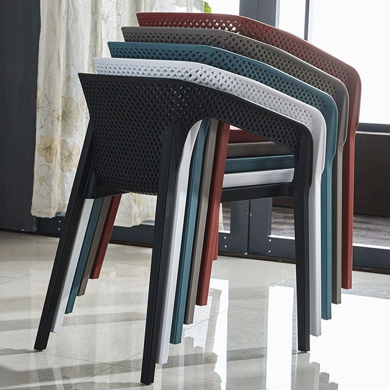 Modern Stackable Chairs Dining Arm Chair with Plastic Legs for Kitchen Clearhalo ' kitchen&dining_furn' 'Dining Chairs' 'Dining Tables & Seating' 'dining_chair' 'furn' 'furn_dining_chair' 'Furniture' 'furniture_dining_chair' 'Kitchen & Dining Furniture' 'kitchen' 1200x1200_b08fa686-7342-458e-915f-6727cfbfcb68