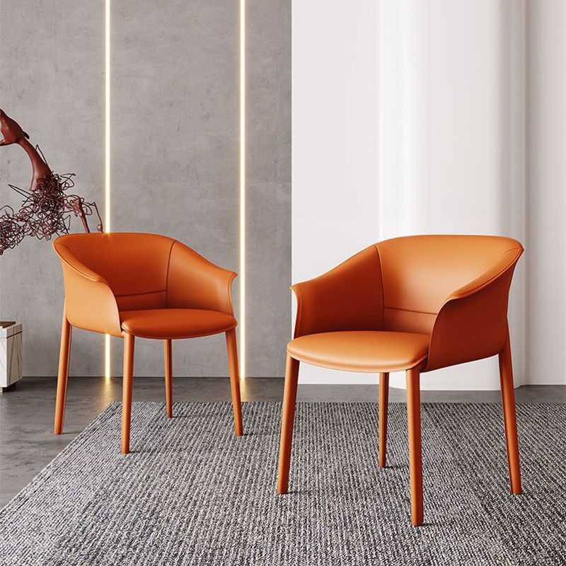 Sillas de comedor de brazo de cuero sinté