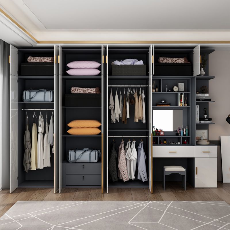 Engineered Wood Armoire Modern White Wardrobe Closet with Garment Rod Clearhalo 'Armoires & Wardrobes' 'armoires_wardrobes' 'Bedroom Furniture' 'furn' 'furn_armoires_wardrobes' 'Furniture' 1200x1200_b08feeda-2ced-44d0-937d-c07e0c3ccd8b