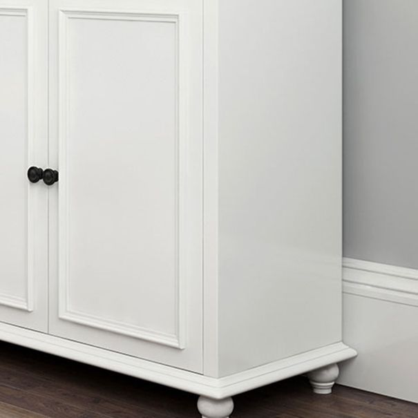 Abbandiera contemporanea a buffet bianco con cassettatore in legno massiccio con cassetti