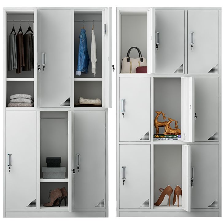 Metal Contemporary Indoor Cabinet Grey Hinged Door Storage Cabinet