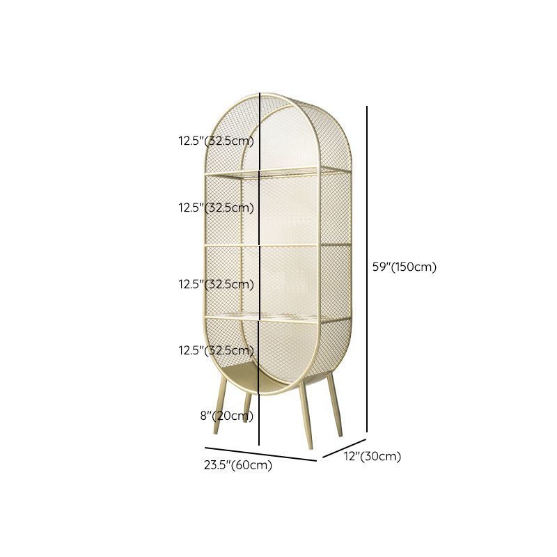 Glam Metal Bookshelf Standard Book Shelf for Home Office 11.8" Wide Clearhalo 'Bookcases' 'furn' 'furn_bookcases' 'Furniture' 'Office Furniture' 1200x1200_b091db1a-1093-473e-af57-5e5e6c5e3f41