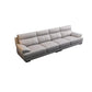 Scandinavian Stationary Cloud Gray Genuine Leather Cushion Back Sofa