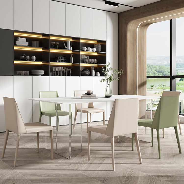 Modern 1/4/5/7 Pieces Dining Set Sintered Stone Dining Table Set with Leather Chairs Clearhalo 'Dining Room Sets' 'Dining Tables & Seating' 'dining_room_set' 'furn' 'furn_dining_room_set' 'Furniture' 'furniture_dining_room_set' 'Kitchen & Dining Furniture' 'kitchen&dining_furn' 'kitchen' 1200x1200_b0928b86-ea2d-4c92-b290-5fd6769b669a