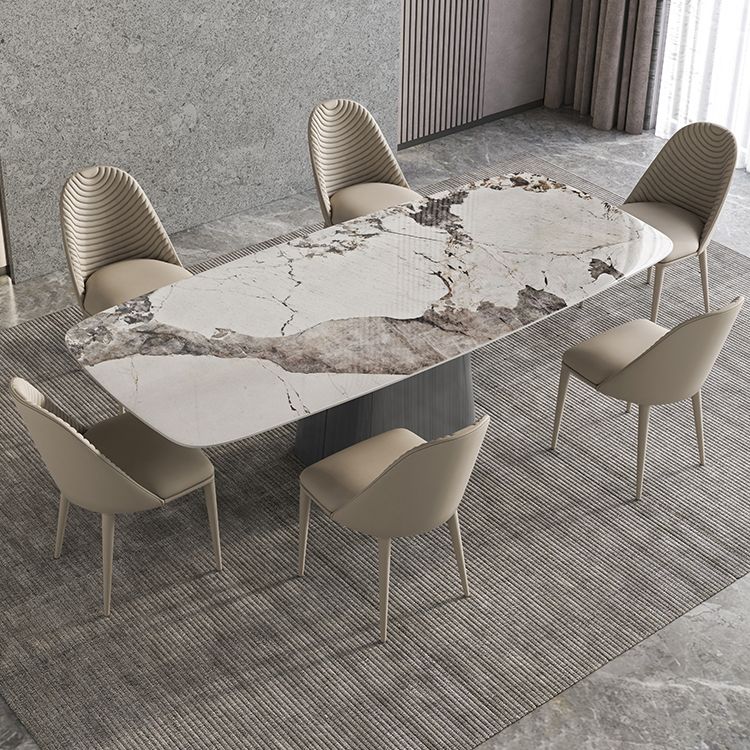 Modern Kitchen Stone Furniture 1/4/5/7 Pieces Rectangle Dining Room Table with Side Chairs Clearhalo 'Dining Room Sets' 'Dining Tables & Seating' 'dining_room_set' 'furn' 'furn_dining_room_set' 'Furniture' 'Kitchen & Dining Furniture' 1200x1200_b0928df5-d204-422d-aa5e-cb8d5a309b4a
