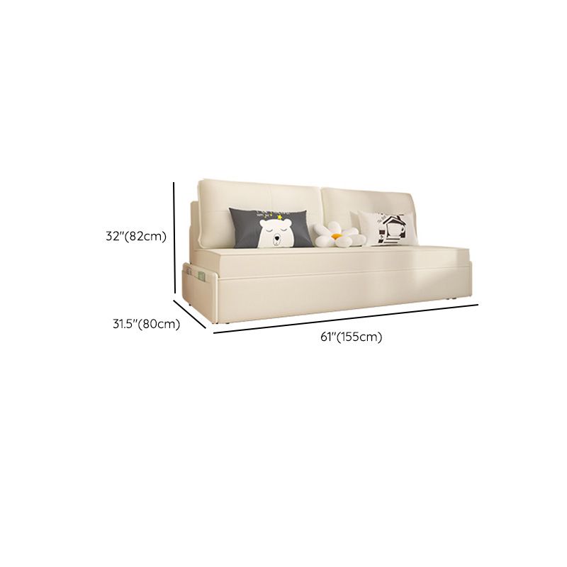 Fuente de cuero Futón de cuero cama Glam Storage Sofá en blanco
