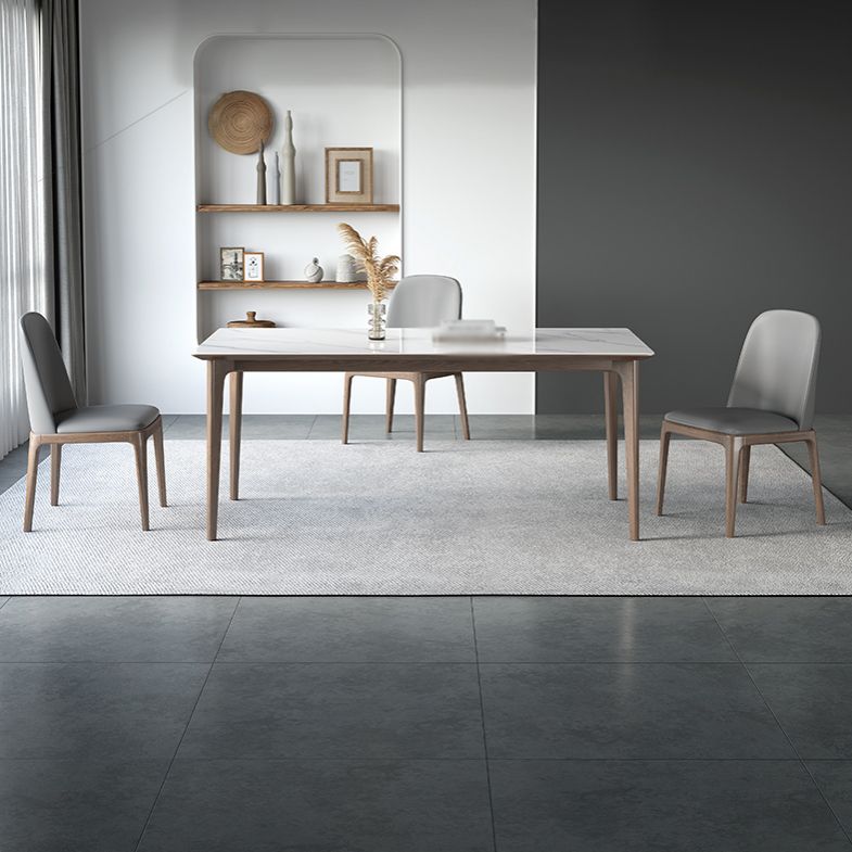 Modern Ash Wood Dinette Set 1/3/4/5/7 Pieces Rectangle Sintered Stone Top Dining Table Set Clearhalo 'Dining Room Sets' 'Dining Tables & Seating' 'dining_room_set' 'furn' 'furn_dining_room_set' 'Furniture' 'furniture_dining_room_set' 'Kitchen & Dining Furniture' 1200x1200_b0946bd8-4aba-4201-b4da-ee41ec796c69