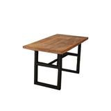 Industrial Solid Wood Top Dining Table Brown Table with Metal Base Clearhalo 'Dining Tables & Seating' 'Dining Tables' 'dining_table' 'furn' 'furn_dining_table' 'Furniture' 'Kitchen & Dining Furniture' 1200x1200_b094fb7c-c468-47a2-9abd-272ac2aebe89
