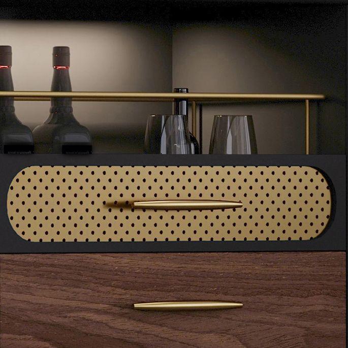 Mesa de buffet contemporánea Buffet de madera de imitación con iluminación para la cocina