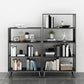 12 "W Black Iron Frame Bookshelf Modern Open Storage Bookcase per Home Office