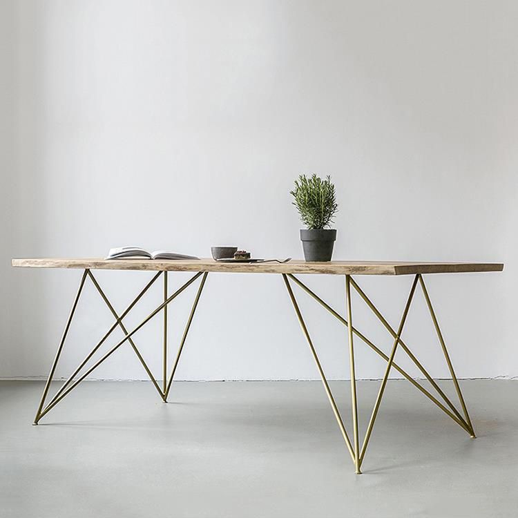 Traditional Luxury Rectangle Dining Table Solid Wood Table with 4 Metal Legs Clearhalo ' dining_table' 'Dining Tables & Seating' 'Dining Tables' 'furn' 'furn_dining_table' 'Furniture' 'furniture_dining_table' 'Kitchen & Dining Furniture' 'kitchen&dining_furn' 'kitchen' 'kitchen_dining_table' 1200x1200_b0970125-10f3-462c-8142-279063fe75df