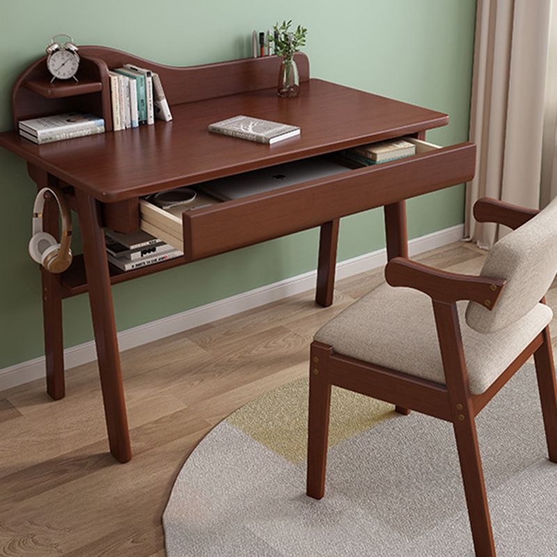 Rectangular Shaped Office Laptop Table Reversible in Natural Writing Desk With 1/2 Drawers Clearhalo 'furn' 'furn_office_desk' 'Furniture' 'Office Desks' 'Office Furniture' 'office_desk' 1200x1200_b0970e58-098f-4e52-8c51-6530ec8207c5