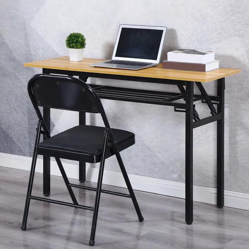 Foldable Writing Desk Contemporary Style Rectangular Dormitory Bedroom Desk Clearhalo 'Furniture' 'furniture_office_desk' 'Office Desks' 'Office Furniture' 'office_desk' 1200x1200_b0976d7a-870b-4f54-91e4-26ac3b5c6ce2