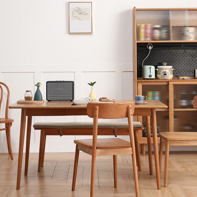 Rectangle Dining Table Contemporary Dinner Room Solid Wood Table with 4-foot Clearhalo ' dining_table' 'Dining Tables & Seating' 'Dining Tables' 'furn' 'furn_dining_table' 'Furniture' 'furniture_dining_table' 'Kitchen & Dining Furniture' 'kitchen&dining_furn' 'kitchen' 'kitchen_dining_table' 1200x1200_b097d60e-97ce-4f87-b56d-afbe6c3840ab