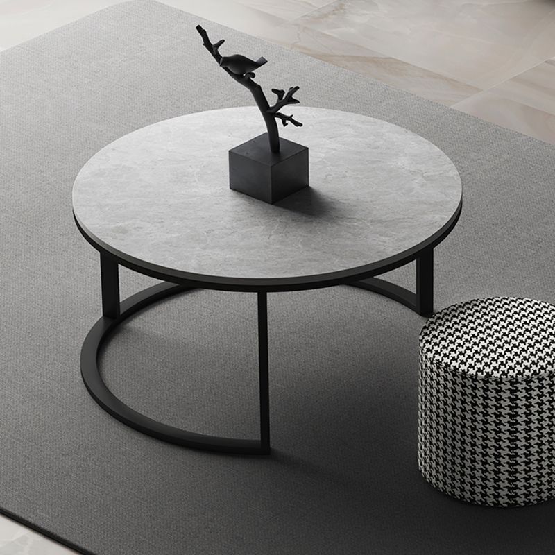 Slate Round Coffee Table 2 Piece Modern Minimalist Bunching Tables Clearhalo 'Coffee & Accent Tables' 'Coffee Tables' 'coffee_tables' 'furn' 'furn_coffee_tables' 'Furniture' 'Living Room Furniture' 1200x1200_b098489c-5569-4e36-900d-9396cc0537c2