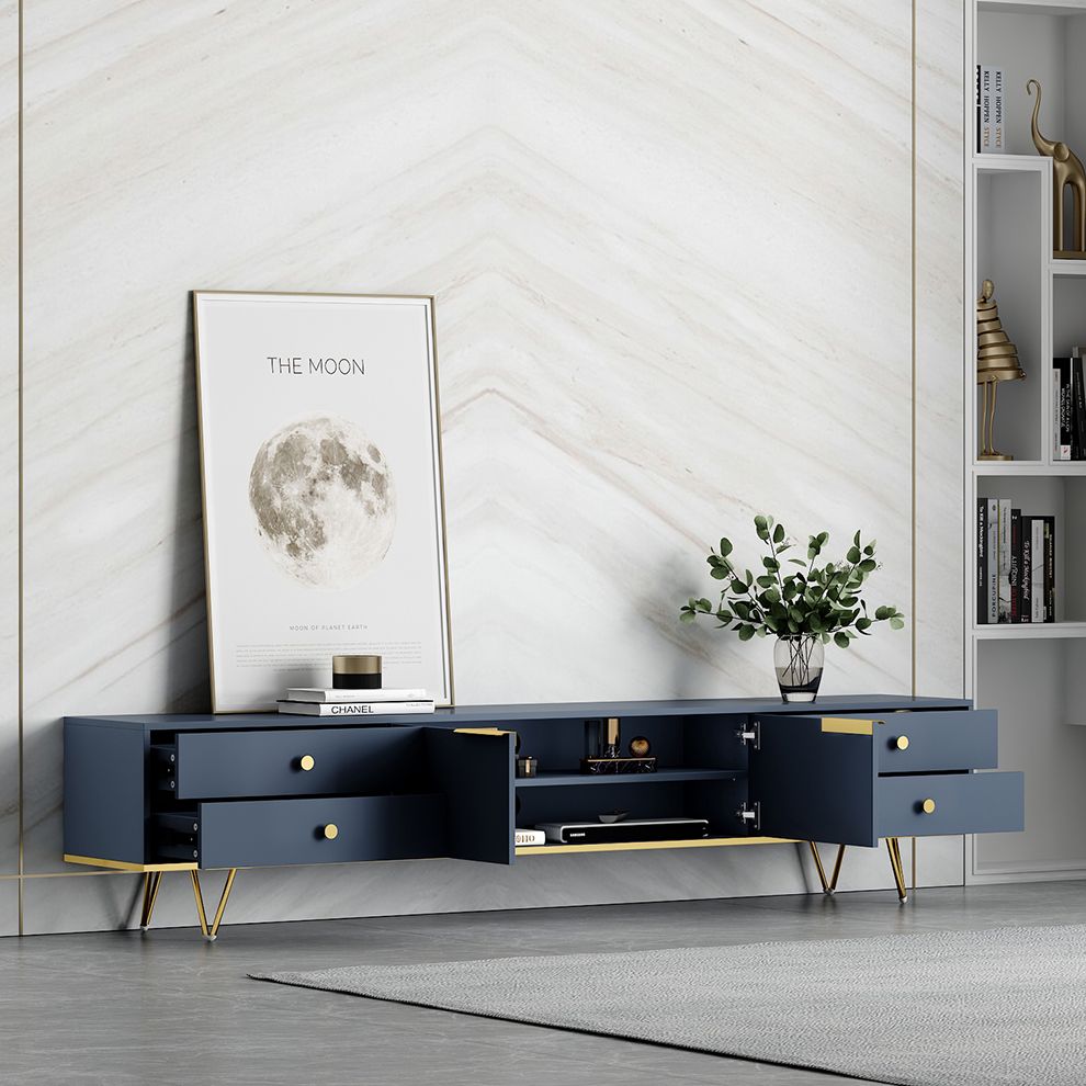 Glam TV Media Stand with Drawers Faux Wood Media Console for Living Room Clearhalo 'furn' 'furn_tv_stands_entertainment_centers' 'Furniture' 'Living Room Furniture' 'TV Stands & Entertainment Centers' 'TV Stands & Media Storage Furniture' 'tv_stands_entertainment_centers' 1200x1200_b098d34b-607e-466a-bf99-0f838619818a