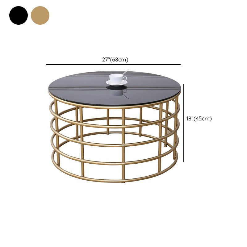Contemporary Simple Glass Round Coffee Cocktail Table - 17.7" H Clearhalo 'Coffee & Accent Tables' 'Coffee Tables' 'coffee_tables' 'furn' 'furn_coffee_tables' 'Furniture' 'Living Room Furniture' 1200x1200_b09b84a7-4c06-4bca-865d-c3a983971b60