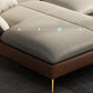 Canapé sectionnel Glam de 32 po de hauteur avec coussin en cuir blanc et dossier sectionnel