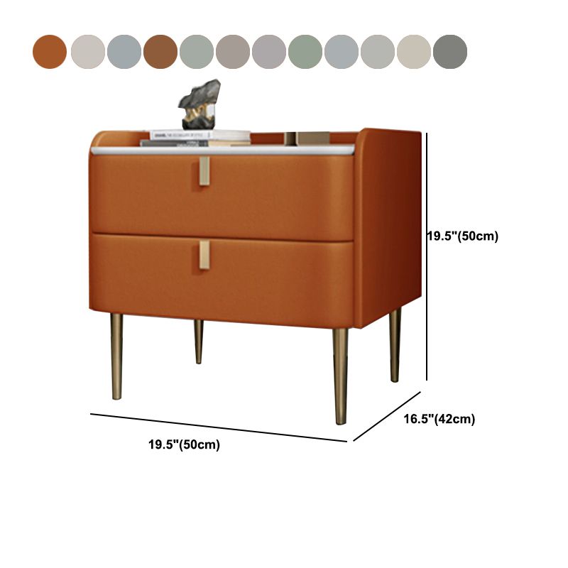 Les jambes de chevet de lit en pierre incluent la table de nuit avec 2 tiroirs