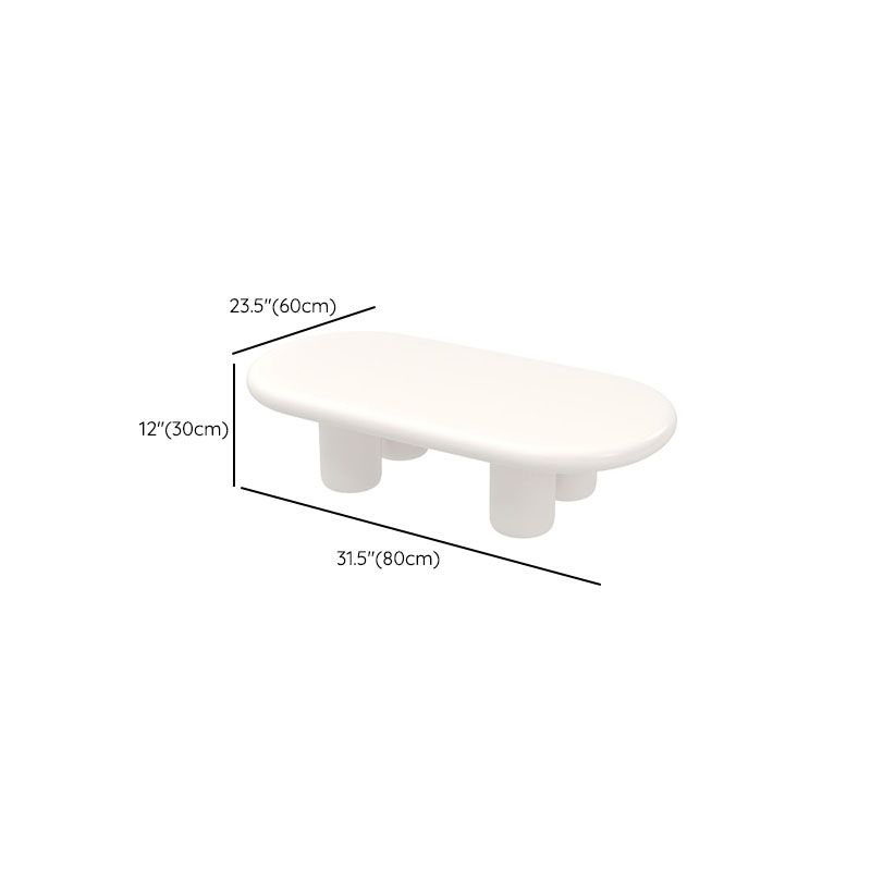 Modern 4 Legs Cocktail Table Oval Engineered Wood Coffee Table - White Clearhalo 'Coffee & Accent Tables' 'Coffee Tables' 'coffee_tables' 'furn' 'furn_coffee_tables' 'Furniture' 'Living Room Furniture' 1200x1200_b0a001c6-e097-4f07-a84e-e69f8fbd8ac9