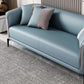 Sloped Arm Single Cushion Sofa Modern 25.2" H Faux Leather Sofa with Pillows