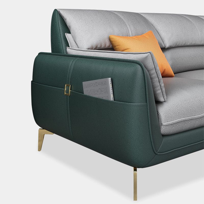 Scandinavian Faux Leather L-Shape Sectional with Storage for Living Room Clearhalo 'furn' 'furn_sectionals' 'Furniture' 'furniture_sectionals' 'kitchen' 'kitchen_sectionals' 'Living Room Furniture' 'Sectionals' 1200x1200_b0a0fce2-51c0-4b5e-87bf-b7a9d4124a37