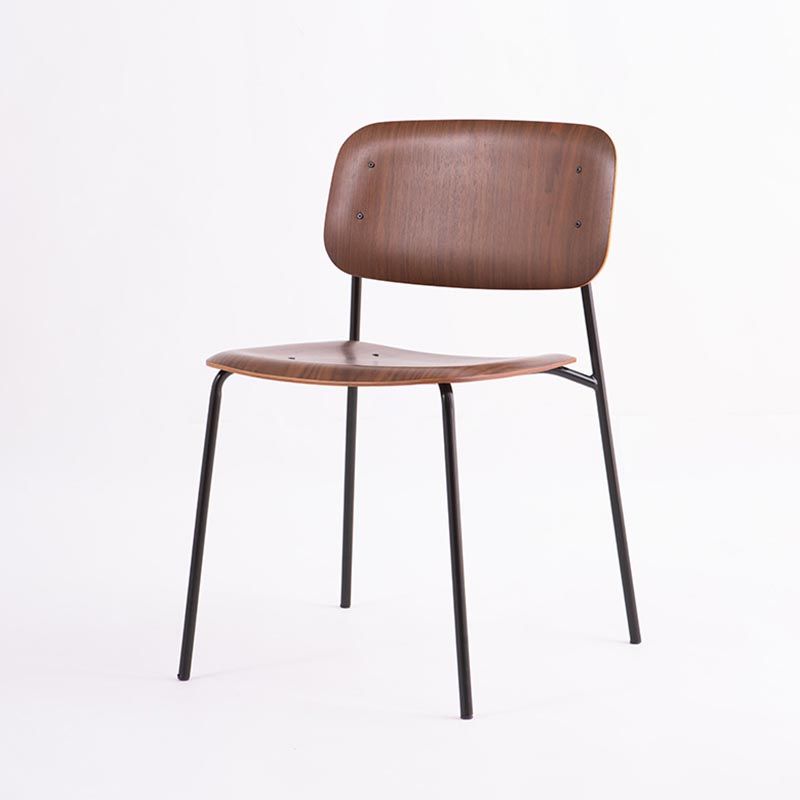 Armless Dining Chairs Wood Open Back Dining Side Furniture in Matte Finish Clearhalo 'Dining Chairs' 'Dining Tables & Seating' 'dining_chair' 'furn' 'furn_dining_chair' 'Furniture' 'Kitchen & Dining Furniture' 1200x1200_b0a195bd-7514-43ee-a3b7-4ff7fbb9dbe9