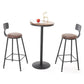 Mesa de bar fija de madera, mesa de Pub de madera maciza de hierro negro para Patio