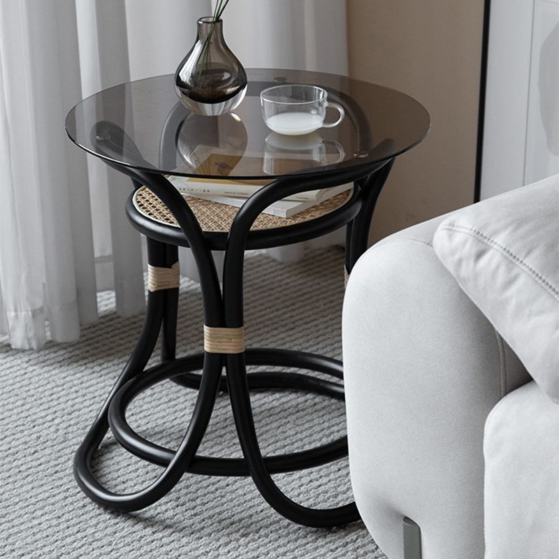 20.47 "背の高い抽象的なサイドテーブルガラストップソファサイドアクセントテーブル