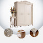 Modern Style White Wardrobe Cabinet Wood Clothes Rail Wardrobe Armoire
