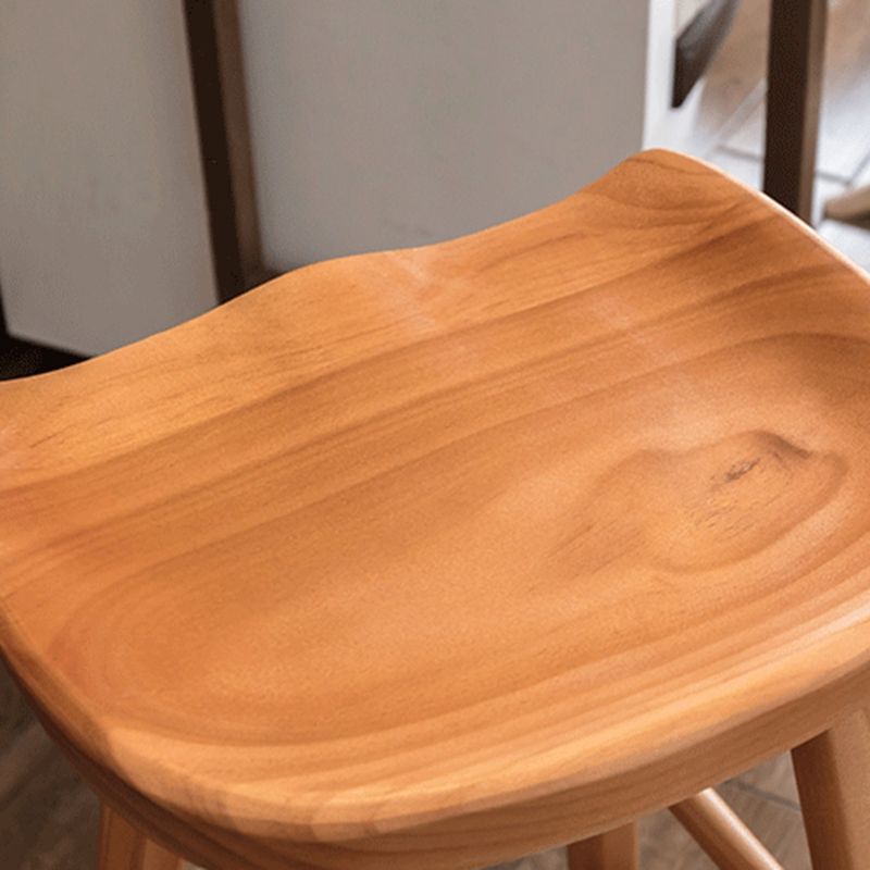 Sgabello da bancone senza schienale naturale Sgabello da bancone moderno in legno di pino