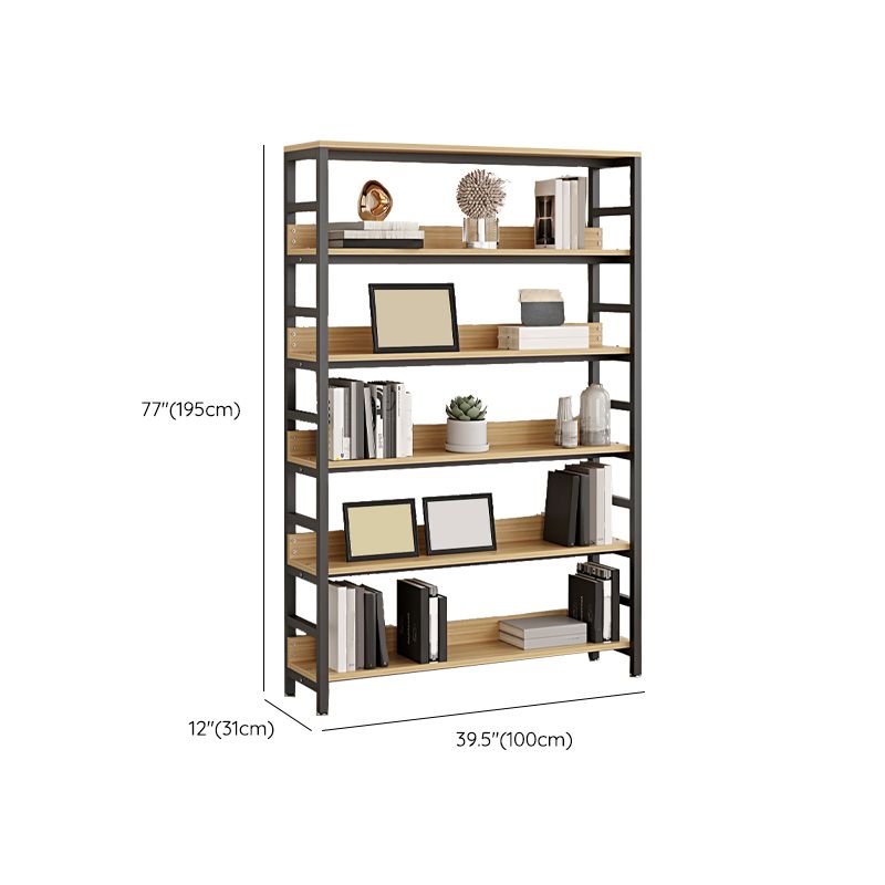 Black Modern Open Back Shelf Bookcase Shelves Included for Home Office Clearhalo 'Bookcases' 'furn' 'furn_bookcases' 'Furniture' 'Office Furniture' 1200x1200_b0a58831-3a59-4018-b307-bf71cae62ffc