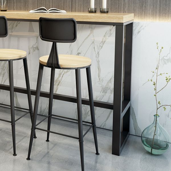 Table de pub à contre-height rectangle Indoor Natural Modern Trestle Hall / Pub Table de pub