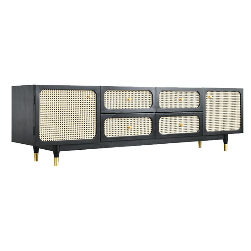 Console traditionnelle de stand de télévision noire